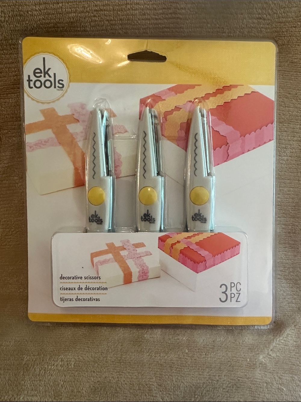 Decorative Craft Scissors - Yellow Accent (3 pc)